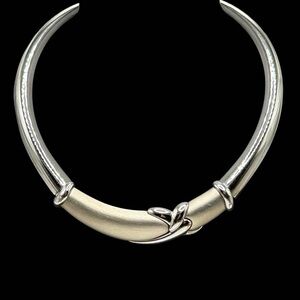 Vintage Napier Modernist Silver Tone Collar Necklace